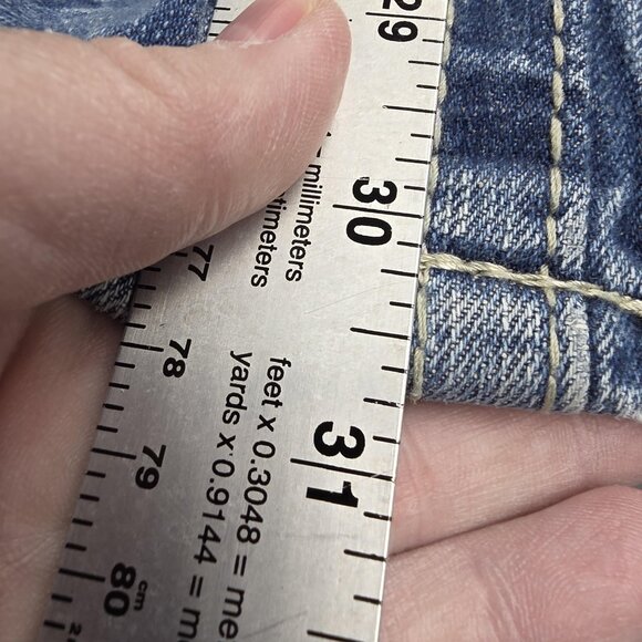 Axe & Crown Jeans Mens 33x32 Blue Slim Boot Distressed Denim Back Flap Pockets - Picture 14 of 14